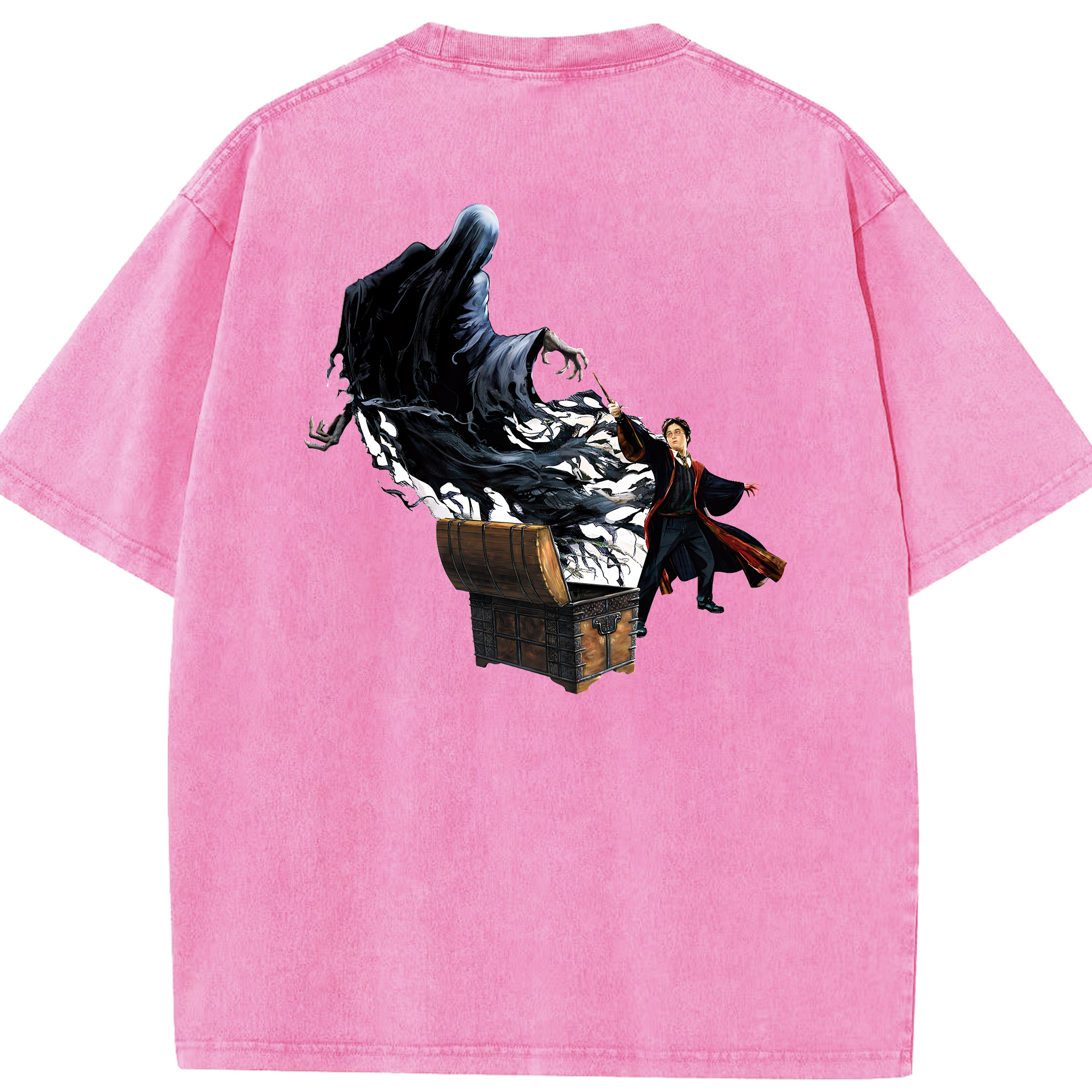 （画像用） Harry Potter ハリー・ポッターシリーズ 綿100% ヴィンテージ風 半袖Tシャツ（背面プリント）